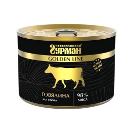 Четвероногий Гурман Golden line говядина натуральная в желе для собак 500 г