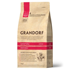 Сухой корм Grandorf Indoor Lamb & Turkey для домашних кошек, с ягнёнком и индейкой, 2 кг