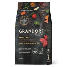 Сухой корм Grandorf Fresh Dog Lamb & Sweet Potato для юниоров средних и крупных пород беременных и кормящих собак беззерновой ягненок, с бататом, 3 кг