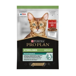 Влажный корм PRO PLAN Beef для стерилизованных кошек, с говядиной в соусе, 85 г