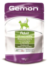 Gemon Cat Pouch паучи для кошек кусочки кролика с овощами - 100 г