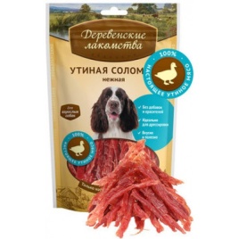 ДЕРЕВЕНСКИЕ ЛАКОМСТВА 100 % Мяса Утиная соломка нежная для собак 90 гр