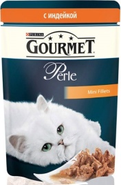 Паучи Gourmet Perle Mini-Fillet для взрослых кошек с индейкой - 85 г