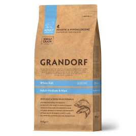 Сухой корм Grandorf Med & Maxi White Fish для взрослых собак средних и крупных пород, с белой рыбой, 3 кг