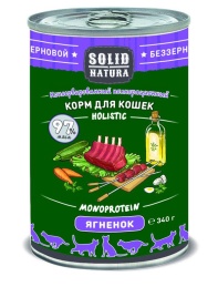 Solid Natura Holistic с ягненком для кошек 340 г