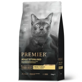 Сухой корм Premier Cat Sterilised Turkey для стерилизованных кошек, с индейкой, 2 кг