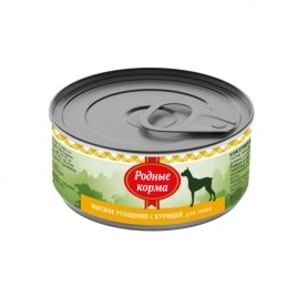 Родные корма Мясное угощение с Курицей консервы для собак 100 г