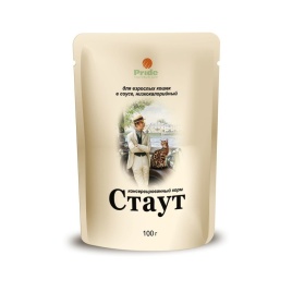 Стаут влажный корм для взрослых кошек всех пород Лайт (низкокалорийный) с мясом, рыбой и овощами в соусе - 100 г