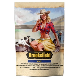 Влажный корм Brooksfield Adult Cat для взрослых кошек с говядиной и морковью в желе в паучах - 85 г