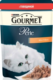 Паучи Gourmet Perle Mini-Fillet для взрослых кошек с говядиной - 85 г
