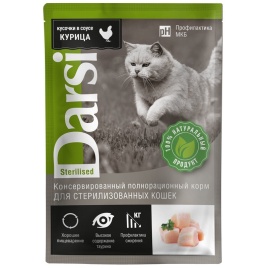 Darsi Sterilised влажный корм для стерилизованных кошек с курицей 85 г