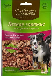 ДЕРЕВЕНСКИЕ ЛАКОМСТВА "Традиционные" Легкое говяжье мелко рубленые кусочки для собак 30 гр