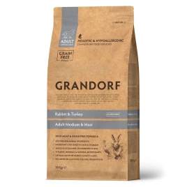 Сухой корм Grandorf Med & Maxi Rabbit & Turkey для взрослых собак средних и крупных пород, с кроликом и индейкой, 10 кг