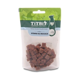 TiTBiT Кубики из лосося для кошек, рыбные лакомства - 60 г