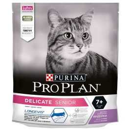 Сухой корм Purina Pro Plan Delicate Senior для кошек старше 7 лет с чувствительным пищеварением с индейкой - 400 г