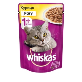 Whiskas паучи в форме рагу с курицей для взрослых кошек от 1 года - 85 г