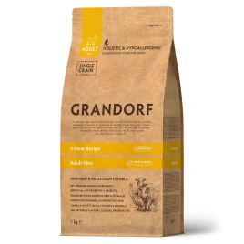 Сухой корм Grandorf 4 Meat Probiotic Mini Четыре вида мяса для взрослых собак мелких пород, 1 кг