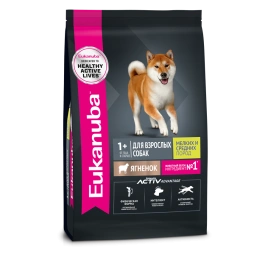Сухой корм Eukanuba Adult для взрослых собак от 1 года с ягненком, 3 кг