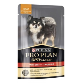 Влажный корм Purina Pro Plan Small & Mini для взрослых собак миниатюрных и мелких пород c говядиной в соусе в паучах - 100 г