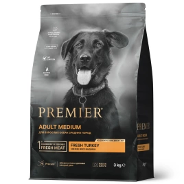 Сухой корм Premier Dog Adult Medium Turkey для собак средних пород, с индейкой, 3 кг