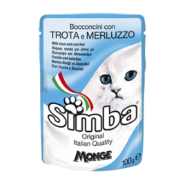 Simba Cat Pouch паучи для кошек форель с треской 100 г