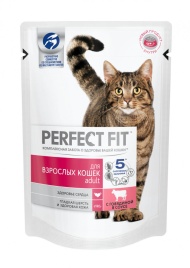 Паучи Perfect Fit Adult для взрослых кошек с говядиной в соусе - 85 г