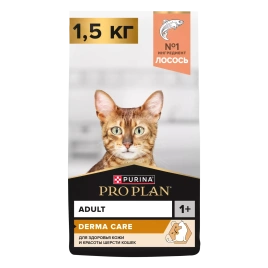 Сухой корм PRO PLAN Salmon для здоровья шерсти и кожи взрослых кошек, с высоким содержанием лосося, 10 кг