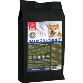 Сухой беззерновой корм Blitz Adult для взрослых собак с лососем и форелью - 1,5 кг