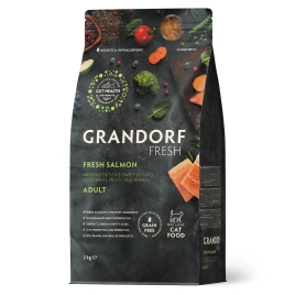 Сухой корм Grandorf Fresh Cat Salmon & Sweet Potato для взрослых кошек для здоровья кожи и шерсти или склонных к аллергии лосось, с бататом, 2 кг