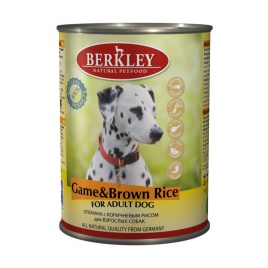 Berkley Adult Dog Game & Brown Rice паштет для взрослых собак с олениной, коричневым рисом, оливковым маслом и ароматным бульоном - 400 г