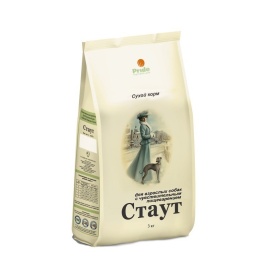 Стаут сухой корм для взрослых собак всех пород с чувствительным пищеварением с мясом и злаками - 3 кг