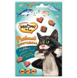 Мнямс Рыбный фестиваль (лосось, креветки, форель) для кошек - 50 г