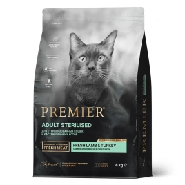 Сухой корм Premier Cat Sterilised Lamb & Turkey для стерилизованных кошек, с ягненком и индейкой, 8 кг