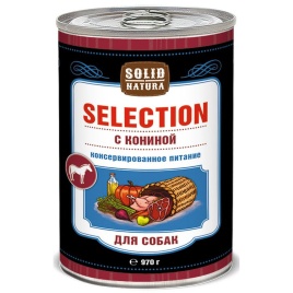 Solid Natura Selection влажный корм для собак с кониной в консервах - 970 г