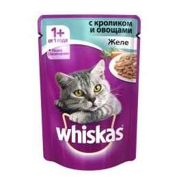 Whiskas паучи в форме желе кролика с овощами для взрослых кошек от 1 года - 85 г