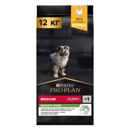 Сухой корм PRO PLAN Chicken для щенков средних пород, с высоким содержанием курицы, 12 кг
