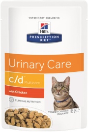 Влажный диетический корм для кошек Hill's Prescription Diet c/d Multicare Urinary Care при профилактике мочекаменной болезни (МКБ), с курицей - 85 г