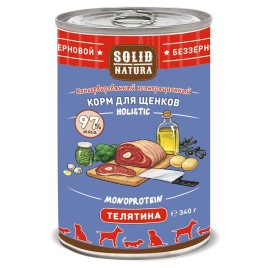Solid Natura Holistic влажный корм для щенков с телятиной в консервах - 340 г