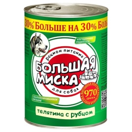 Влажный корм Зоогурман для взрослых собак средних и крупных пород с телятиной и рубцом - 970 г