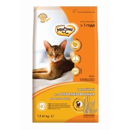 Мнямс Sterilized сухой корм для стерилизованых кошек с индейкой - 1,5 кг