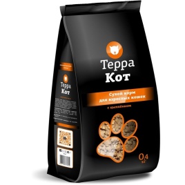 Терра Кот сухой корм для взрослых кошек всех пород с цыпленком - 400 г