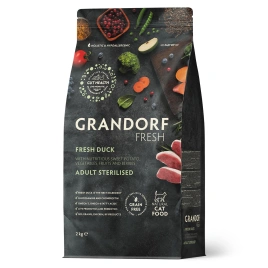Сухой корм Grandorf Fresh Cat Duck & Sweet Potato для стерилизованных кошек диетическая формула для особо аллергичных кошек утка, с бататом, 2 кг