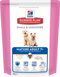 Hill's Science Plan Small & Miniature сухой корм для собак мелких и миниатюрных пород старше 7 лет с курицей - 300 гр