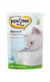 Мнямс паучи Фрикасе по-Парижски с кроликом и травами для кошек - 85 г