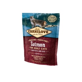 Carnilove Salmon for Adult Cats Sensitive & Long Hair сухой корм для взрослых длинношерстных и чувствительных к пищеварению кошек с лососем - 400 г
