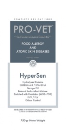 PRO-VET Hypersen диетический корм для кошек при аллергии, дерматите, идиопатическом колите 750 гр