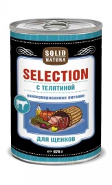 Solid Natura Selection Телятина влажный корм для щенков в жестяной банке 970 г