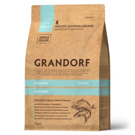 Сухой корм Grandorf Mini White Fish для взрослых собак мелких пород, с белой рыбой, 3 кг