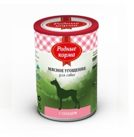 Родные корма Мясное угощение с Сердцем консервы для собак 340 г