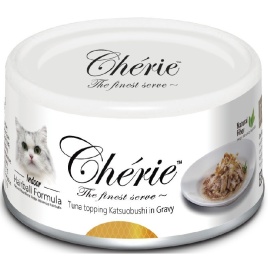 Pettric Cherie Hairball Control влажный корм для кошек с тунцом и хлопьями копченого тунца-бонито в подливе - 80 г